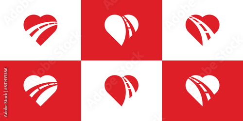 love and road icon vector element inspiration