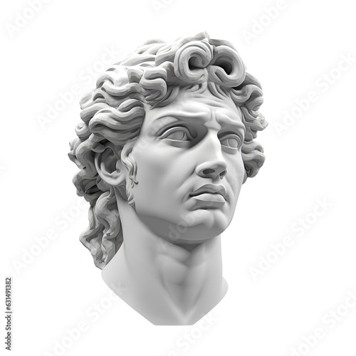 3D rendering of the statue depicting Davids head