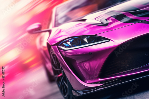 unrecognizable pink and purple supercar background