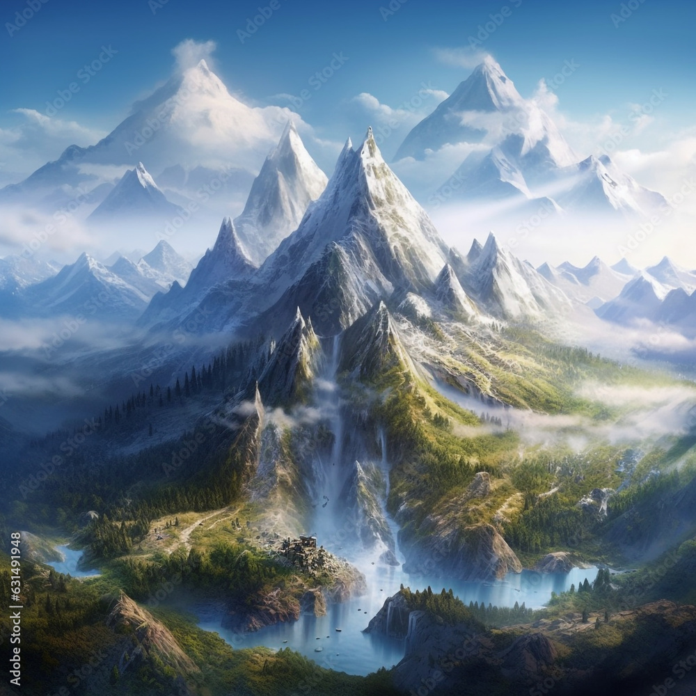 photo illustration of beautiful mountain scenery