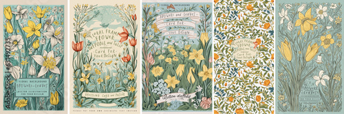 Vászonkép Vintage floral greeting cards
