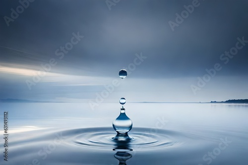 A drop of crystal clear water 