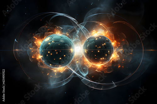 Two atomic nuclei, nuclear fusion