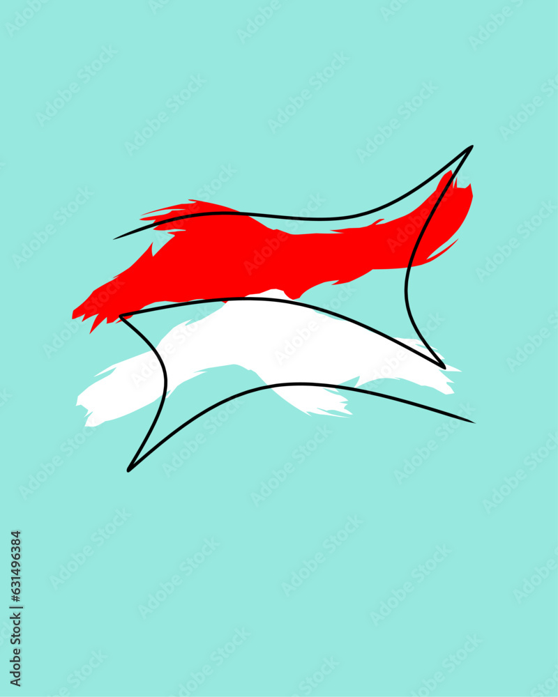 Obraz premium Indonesian flag symbol vector illustration