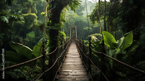 Wooden bridge in forest