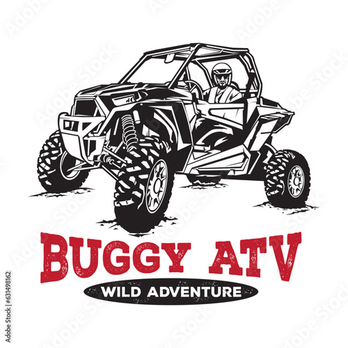 Buggy Extreme Adventure Trip Race Sport vector illustration, good for team  and racing club logo also t shirt design