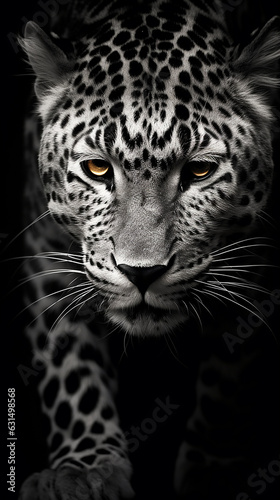 leopardo em preto e branco 