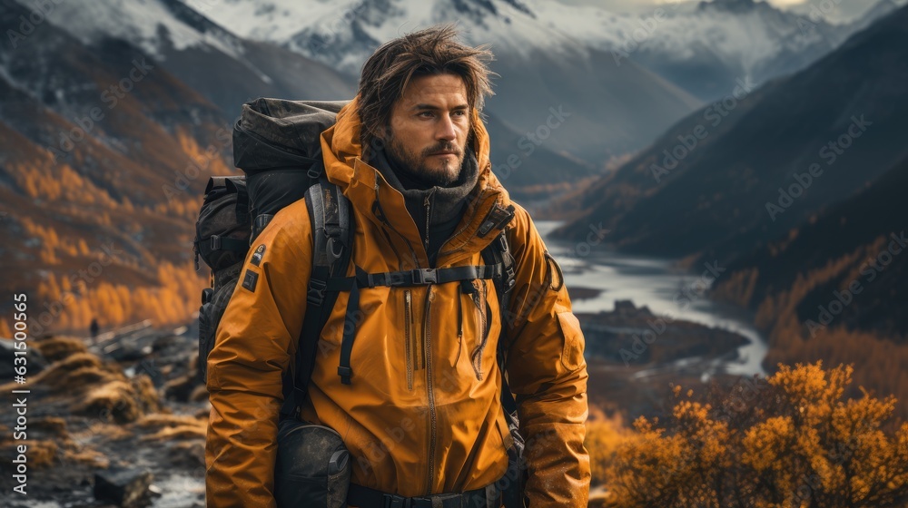A group of mountaineers traveling with a camera A group of mountaineers traveling with a camera
