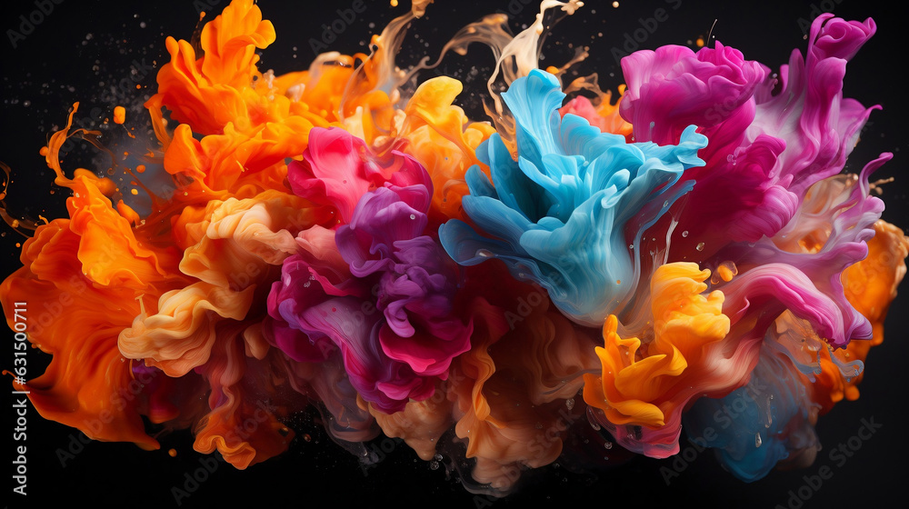 Fototapeta premium splash of rainbow colors, generative AI