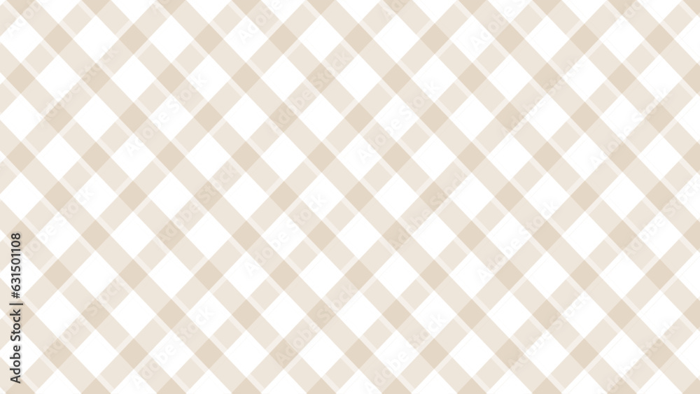 Fototapeta premium Diagonal beige checkered in the white background