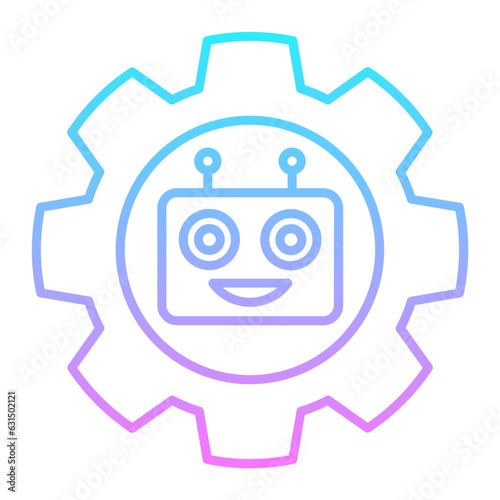Robot Setting Gradient Icon