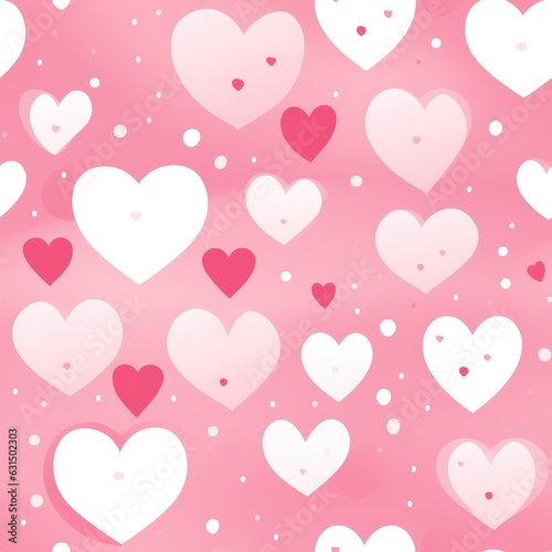 Valentine's day seamless pattern with hearts on pink background.