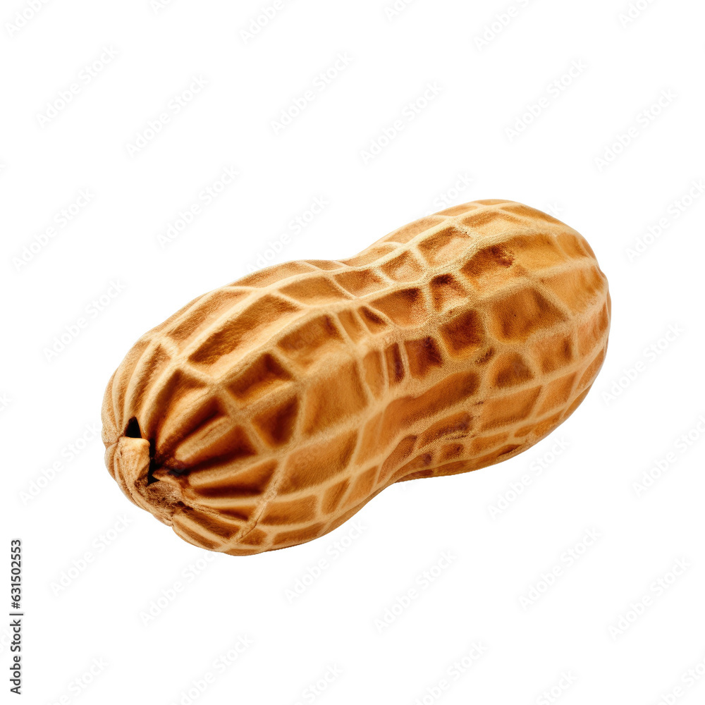 Close up of a peanut against white backround Close up of a peanut against white backround