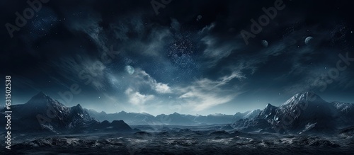 The backdrop is a dark, interstellar space with a starry night sky.
