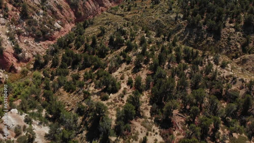 Drone flying over landscape near Zion National Park Drone flying over landscape near Zion National Park