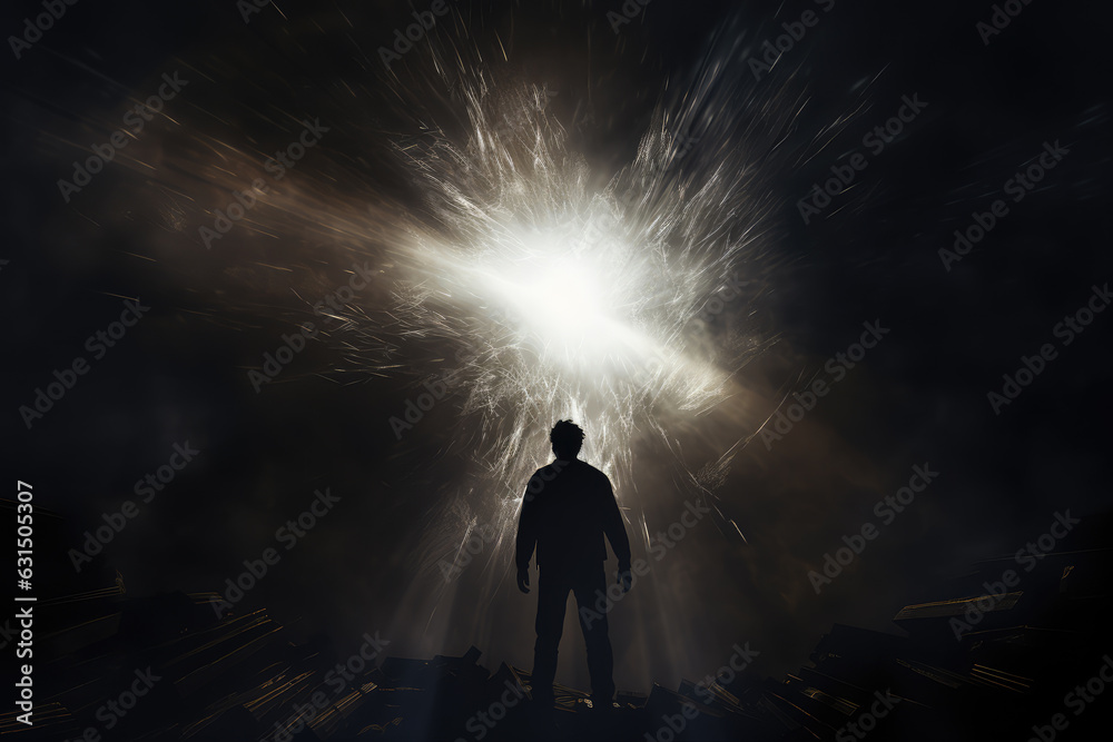 people with olumetric lighting plays a crucial role in this artwork, creating a dramatic atmosphere. Harsh overhead lighting casts strong shadows, ai generated. people with olumetric lighting plays a crucial role in this artwork, creating a dramatic atmosphere. Harsh overhead lighting casts strong shadows, ai generated.