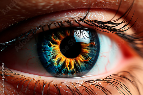 close - up of a eye with beautiful iris.Generative AI