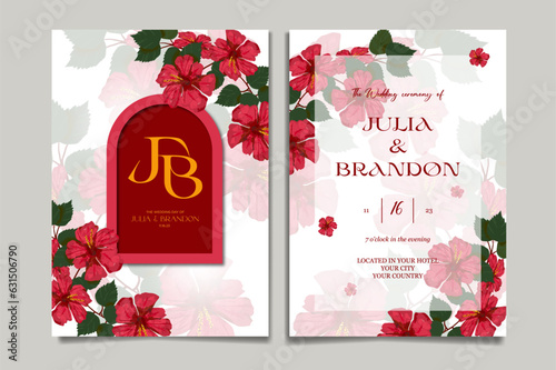 Wedding invitation with flower