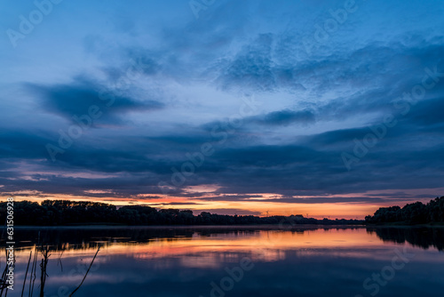 sunset over the lake