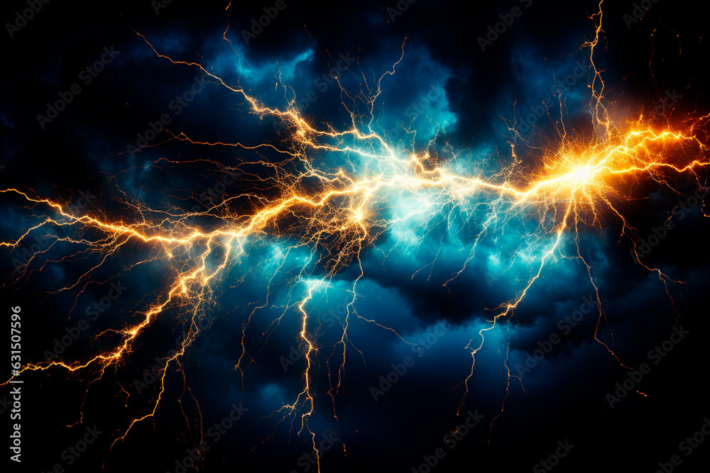 abstract lightning strike in the night,Generative AI abstract lightning strike in the night,Generative AI