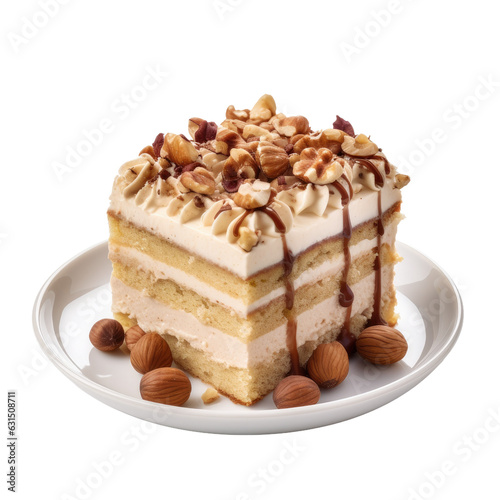 Wallpaper Mural Isolated latte cake with hazelnuts on a white backround. Torontodigital.ca