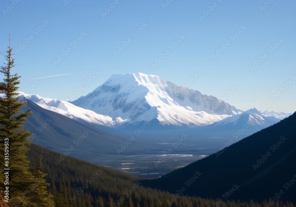 Snow mountain landscape, generative AI