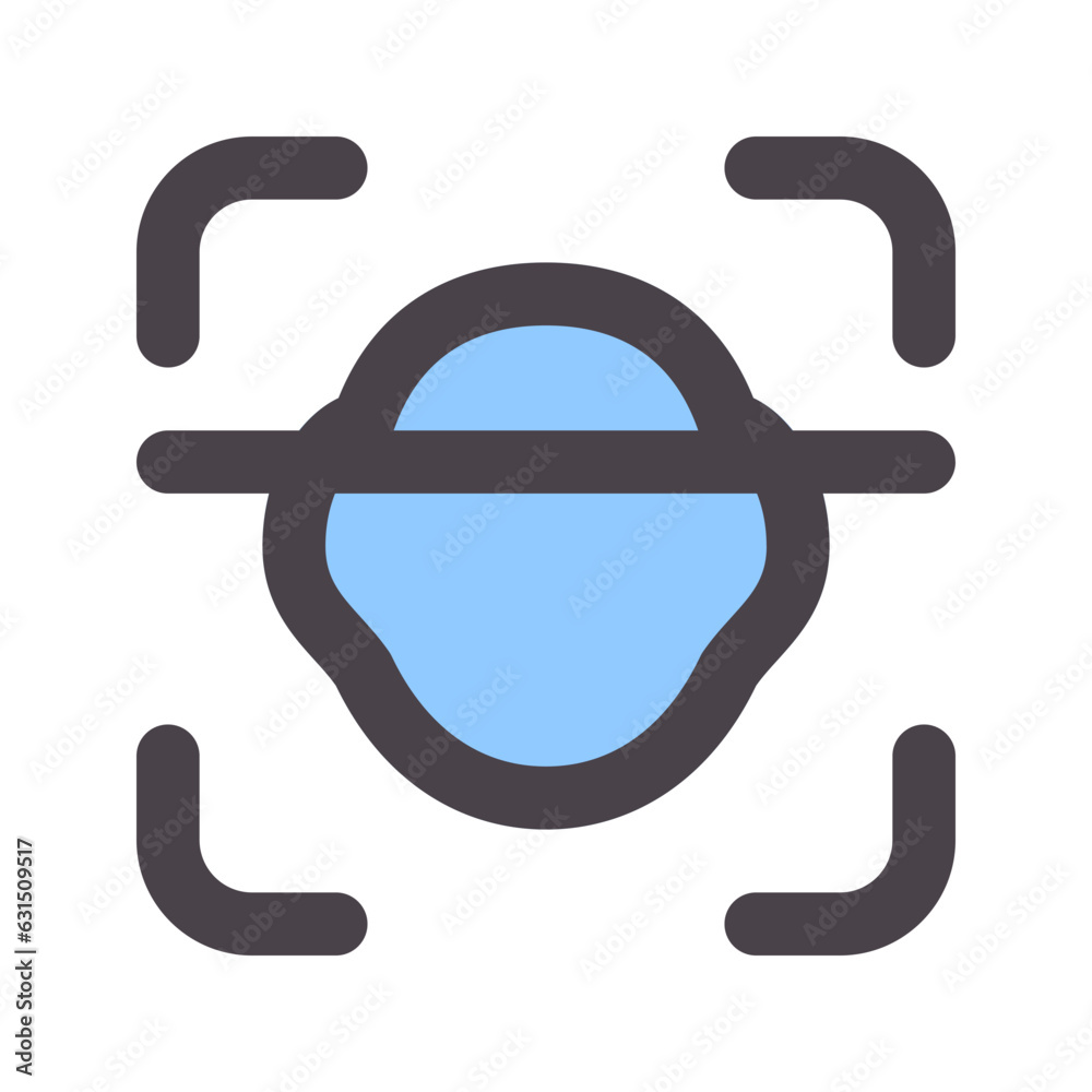 face scan flat line icon