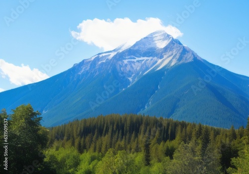Mountain landscape illustration, generative AI