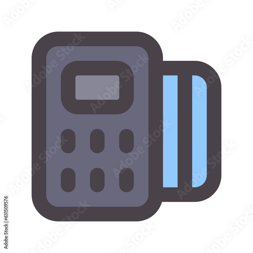 pos terminal flat line icon