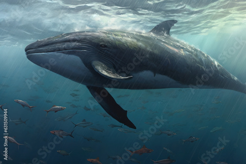 whale in the water created with Generative AI technology