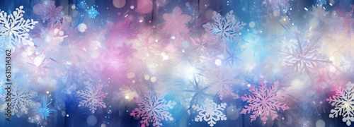 pastel defocused year background light christmas shine snowflakes abstract new texture bokeh. Generative AI.