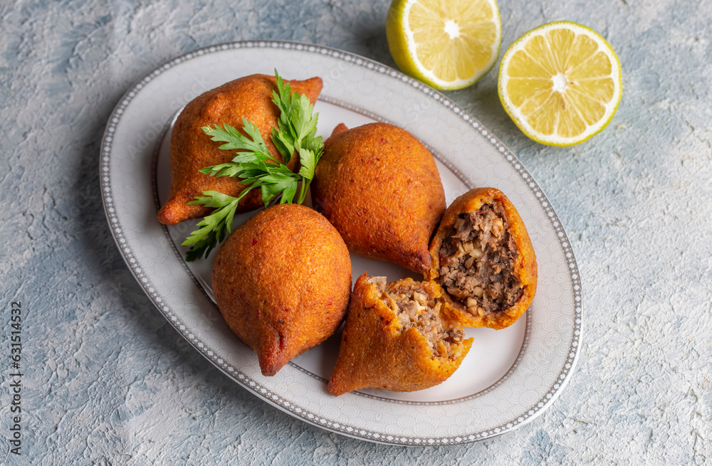 Kibbeh is a popular dish in Middle Eastern cuisine (Turkish name; icli kofte)