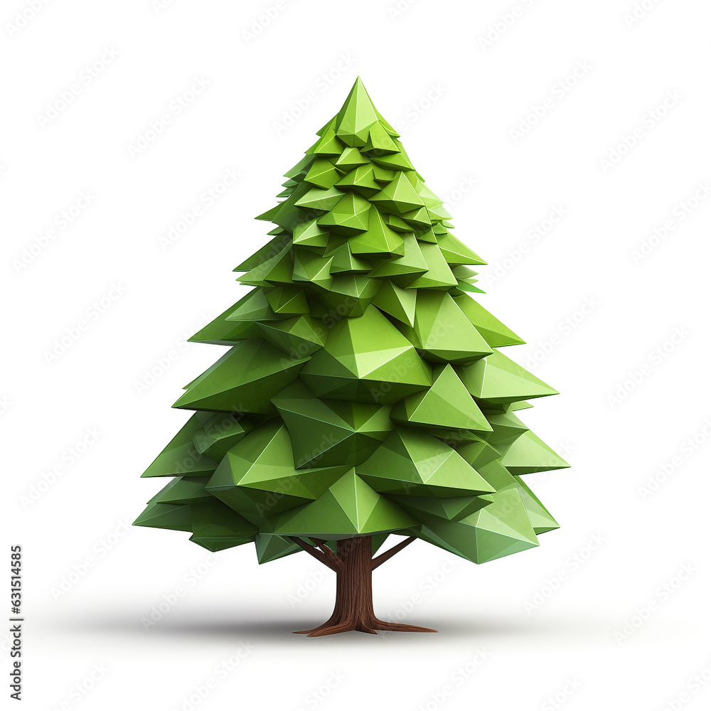 Graphic illustration of a mature tree in 3D lowpoly style. Grows upright and lush with a thicket of tapering tree leaves in the highest part.
Graphic illustration of a mature tree in 3D lowpoly style. Grows upright and lush with a thicket of tapering tree leaves in the highest part.