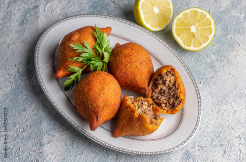 Obraz na płótnie Kibbeh is a popular dish in Middle Eastern cuisine (Turkish name; icli kofte) w salonie