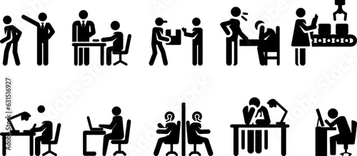 business people silhouettes Pictogram Glyphs 24 Stock