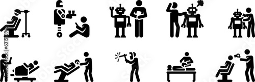 set of silhouettes of illustration Pack of Healthy Life and Gym Glyph Icons