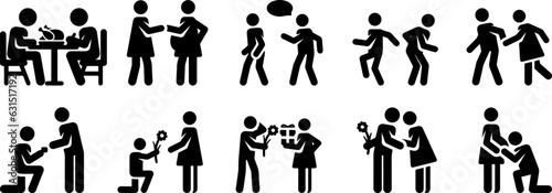 silhouettes of people dancing School Days Pictogram Icon Set School Children