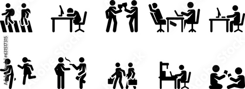 silhouettes of people Successful Study Symbol On White Background Stock vector