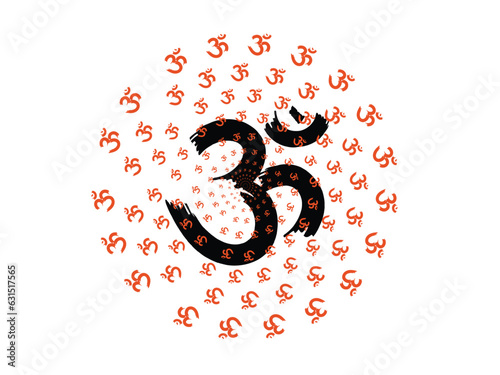 Om artwork with circle effect, om graphic trendy design,