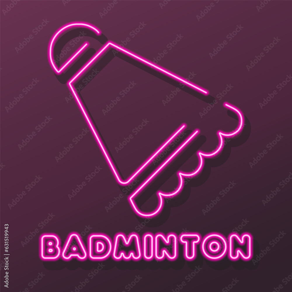 badminton neon sign, modern glowing banner design, colorful modern design trends on black background. Vector illustration. badminton neon sign, modern glowing banner design, colorful modern design trends on black background. Vector illustration.
