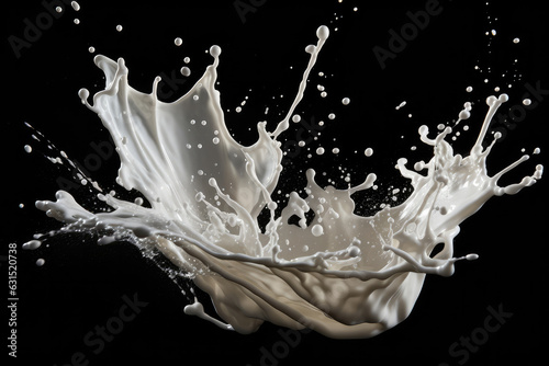Milk Splash in Motion: Abstract Liquid Movement and Dairy Freshness - Experience the captivating motion of milk splash frozen in time.
