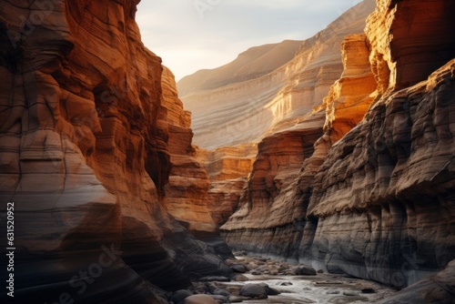  Spectacular Canyon with Layered Rock Formations, Generative AI.