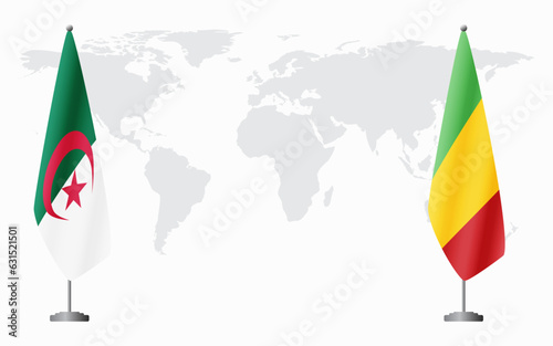 Algeria and Mali flags for official meeting