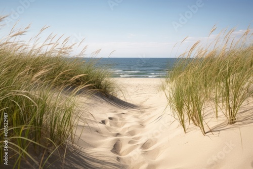 Dune grass on the beach  Generative AI