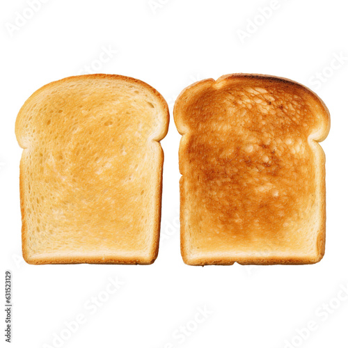 Two pieces of toast on white backround