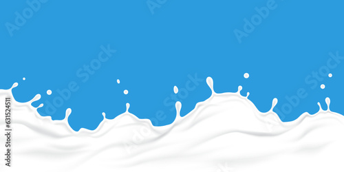 Fresh milk splash background vector illustration
