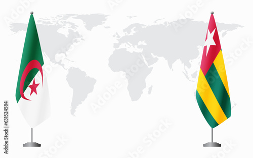 Algeria and Togo flags for official meeting
