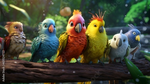 beautiful bird characters.Generative AI. © sudipdesign