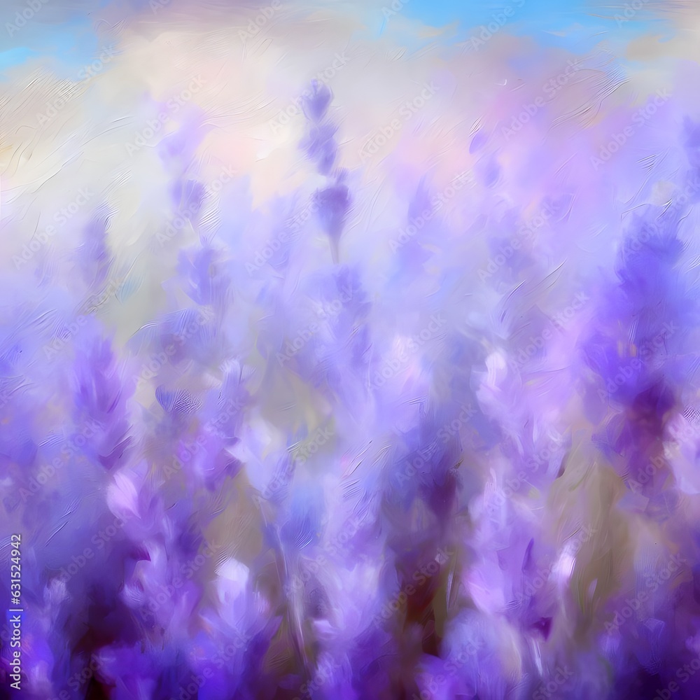 Lavender background illustration in an impressionist style