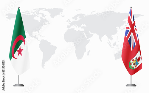 Algeria and Bermuda flags for official meeting